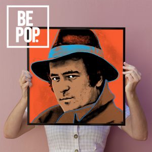 Woman holding a golden frame mockup