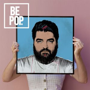 Woman holding a golden frame mockup