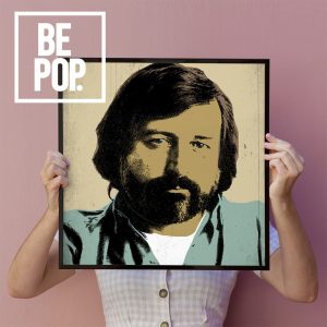 Woman holding a golden frame mockup