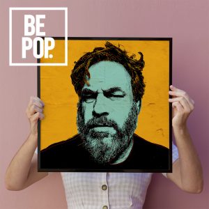 Woman holding a golden frame mockup