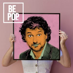 Woman holding a golden frame mockup