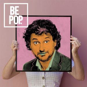 Woman holding a golden frame mockup